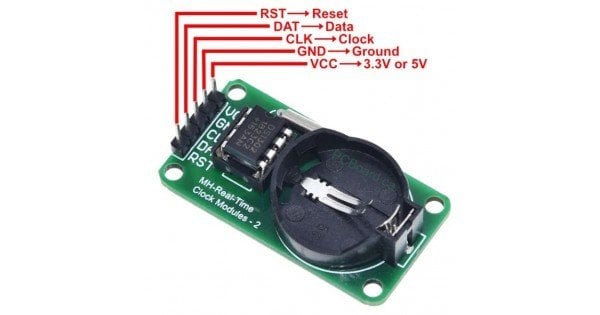 DS1302 Gerçek Zamanlı Saat Devresi Modülü ‐ RTC Modülü (PİL YOK)