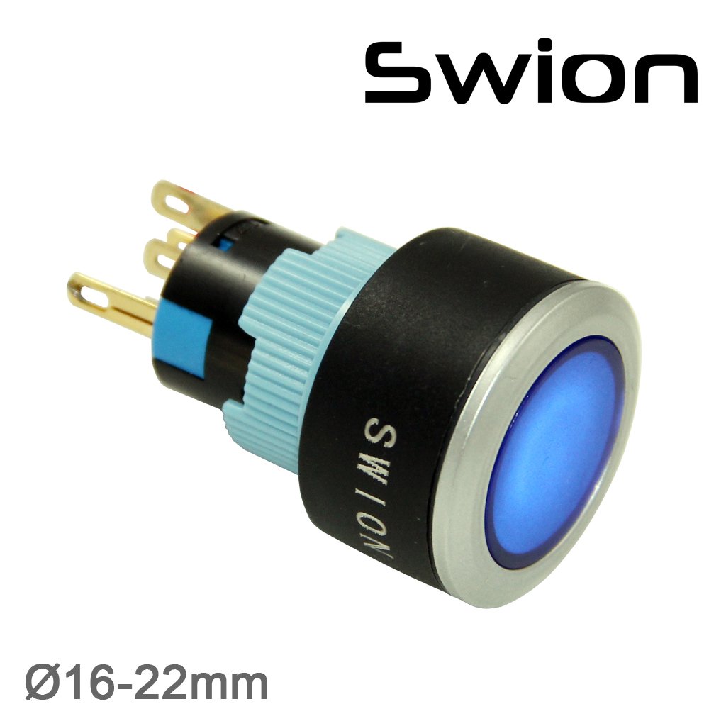 22mm LEDLİ Plastik Yaylı Buton 1NO/1NC 5P