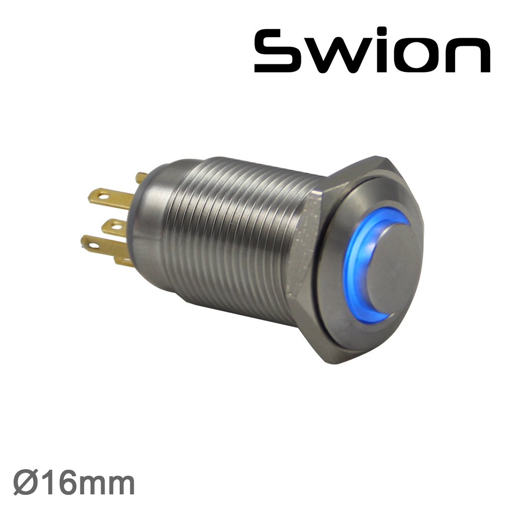 16mm Metal LED'li Kalıcı Buton